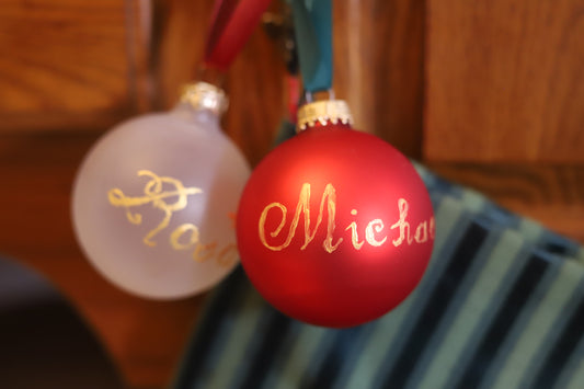 Customized Lettering Vintage Glass Ball Ornament