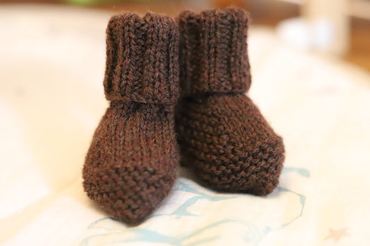 Wool Baby Boots in Hot Cocoa